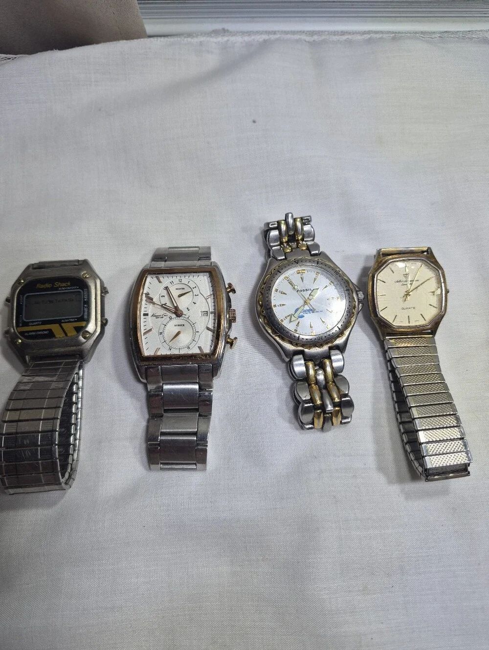 Vintage Watch Lot of 4 - Radio Shack, Kenneth Cole, Fossil, Seiko Style
